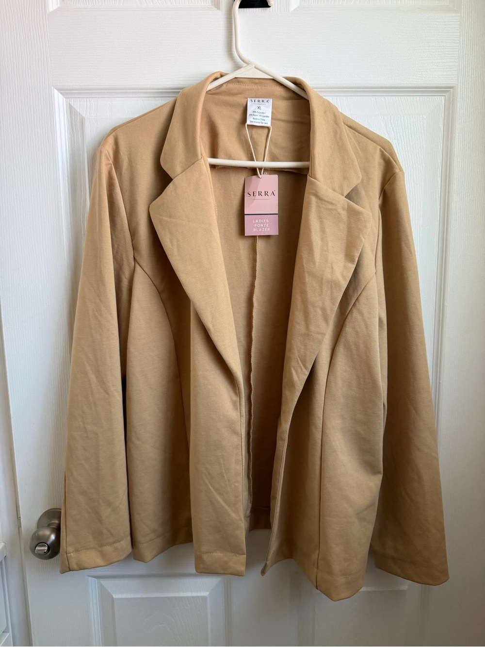 Serra Taupe Open-Front Blazer Jacket